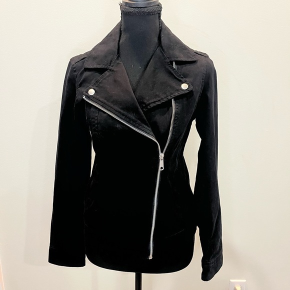 Old Navy Jackets & Blazers - Old Navy Moto Jacket Women's Size XS Black Full Asymmetrical‎ Zip